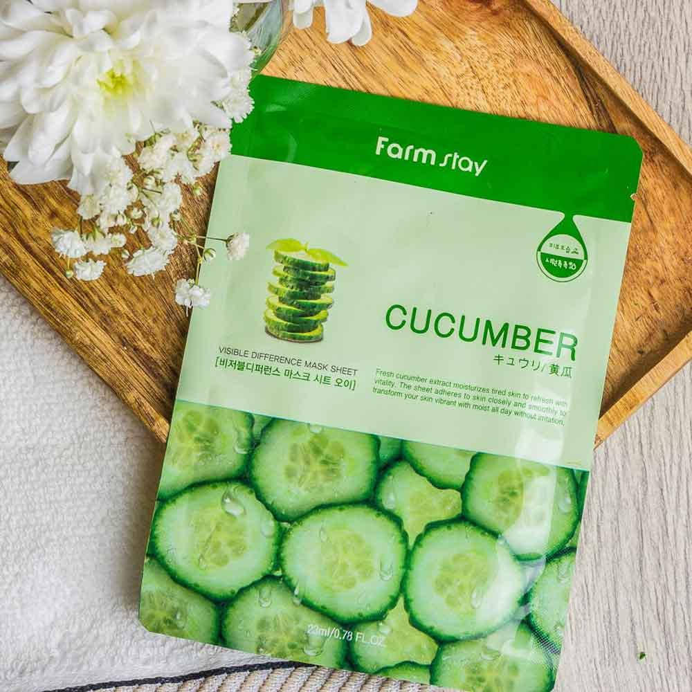 

Тканевая маска с натуральным экстрактом огурца Farmstay Visible Difference Mask Sheet