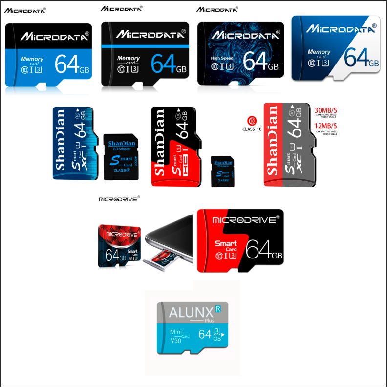 

MicroSD Карты памяти 64Gb Class 10 + SD-адаптер