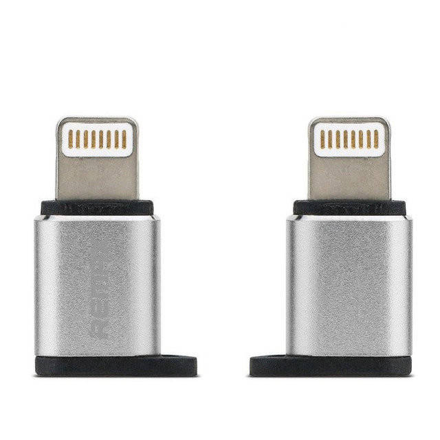 

Переходник Remax Visual RA-USB2 microUSB(F) to Lightning(M), silver