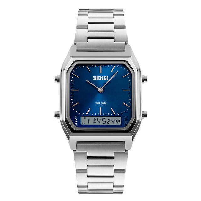 

Skmei 1220 tango серебристые с синим циферблатом мужские спортивные часы