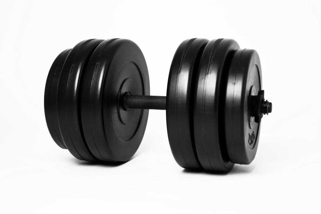 

Разборная гантель 25 кг прямой гриф для тренировок дома (Наборная пластиковое покрытие гайки Вэйдера), Черный