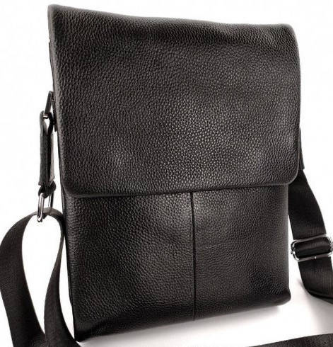 

Сумка мессенджер мужская кожаная черная Tiding Bag NM22-113A, Черный