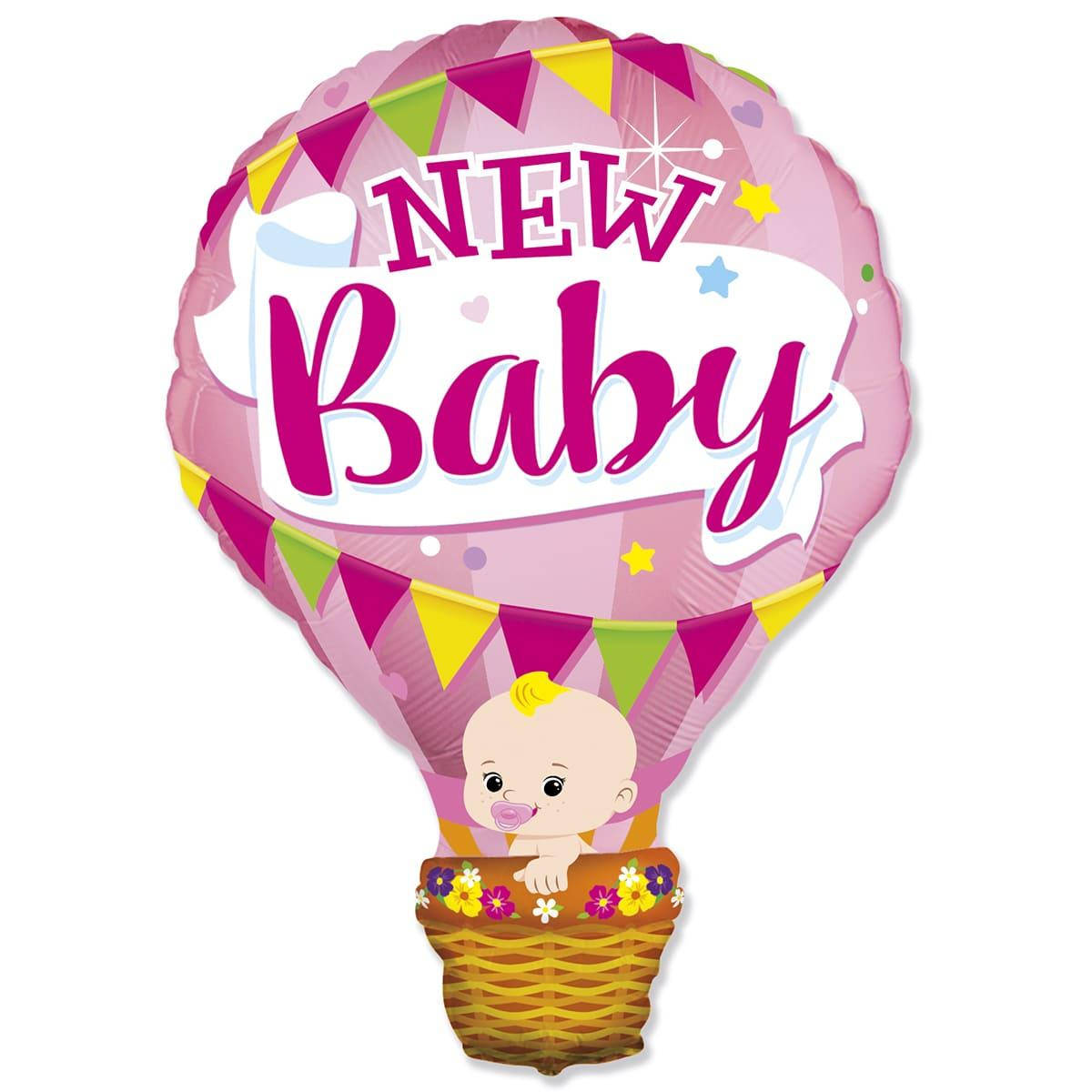 

New Baby дівчинка (повітряна куля) 36″/ 90 см x 25″/ 65cm, Розовый