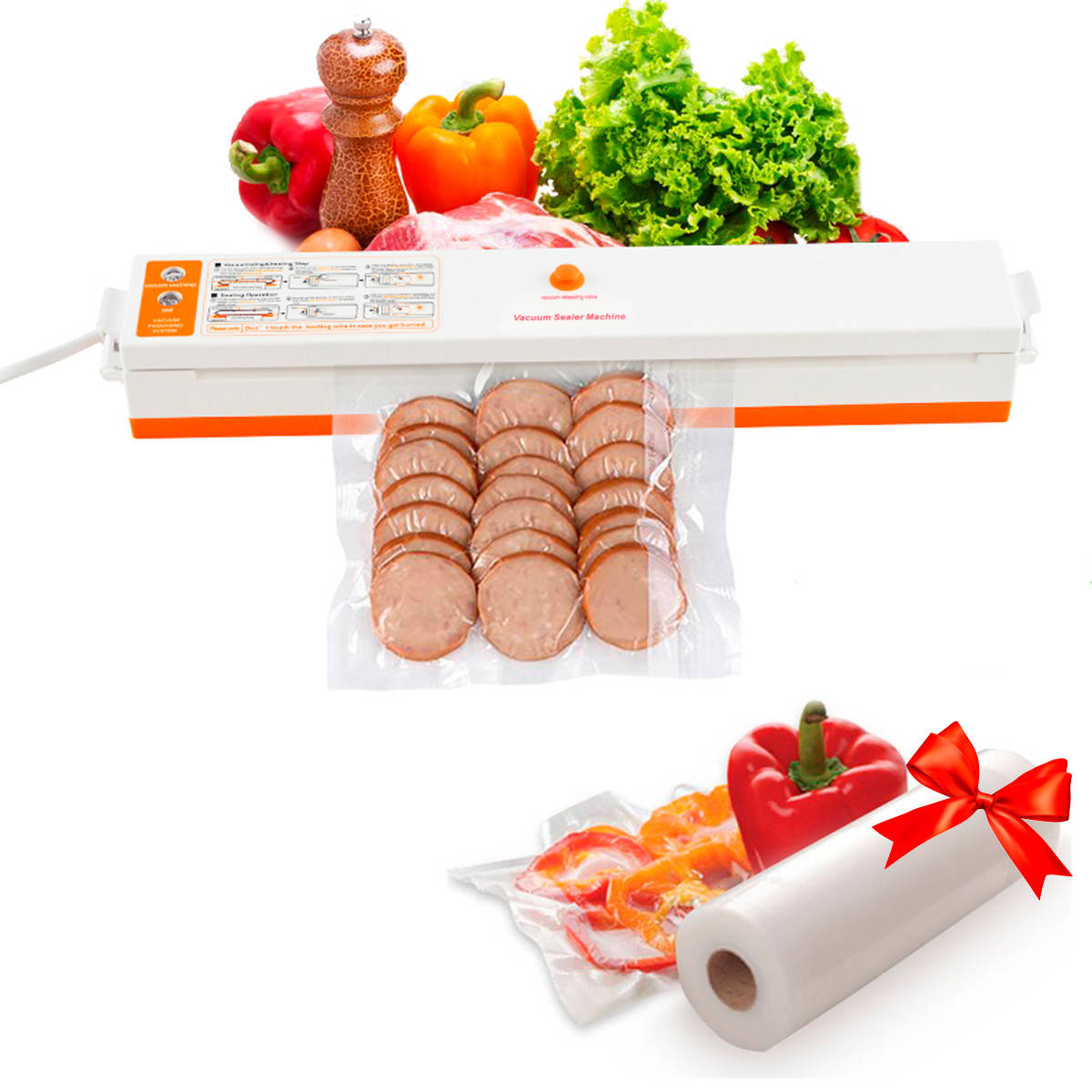 

Вакууматор для продуктов Keep Freshness BT 01 + Подарок Вакуумные пакеты для пищи 5 м!