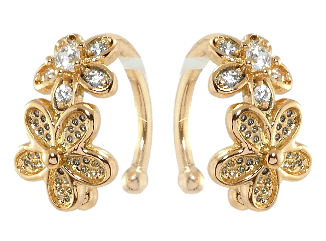 

Серьги XP Позолота 18К каффы "Цветочки с цирконием"