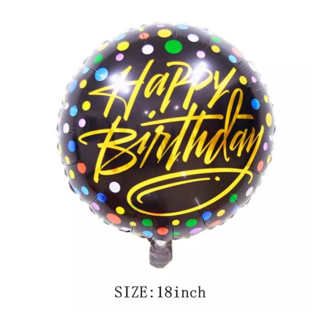 

Шар фольгированный круг Happy Birthday Китай 45см