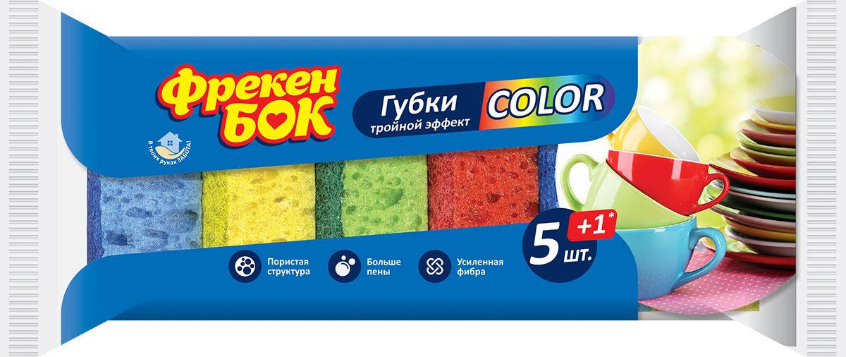 

Губка кухонная Фрекен БОК Color 5+1 шт