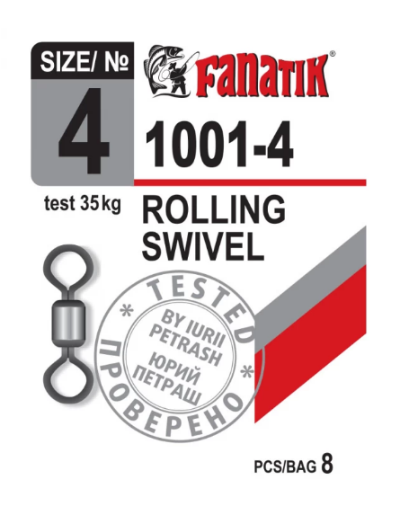 

Вертлюг FANATIK 1001-4 ( тест 35 кг )