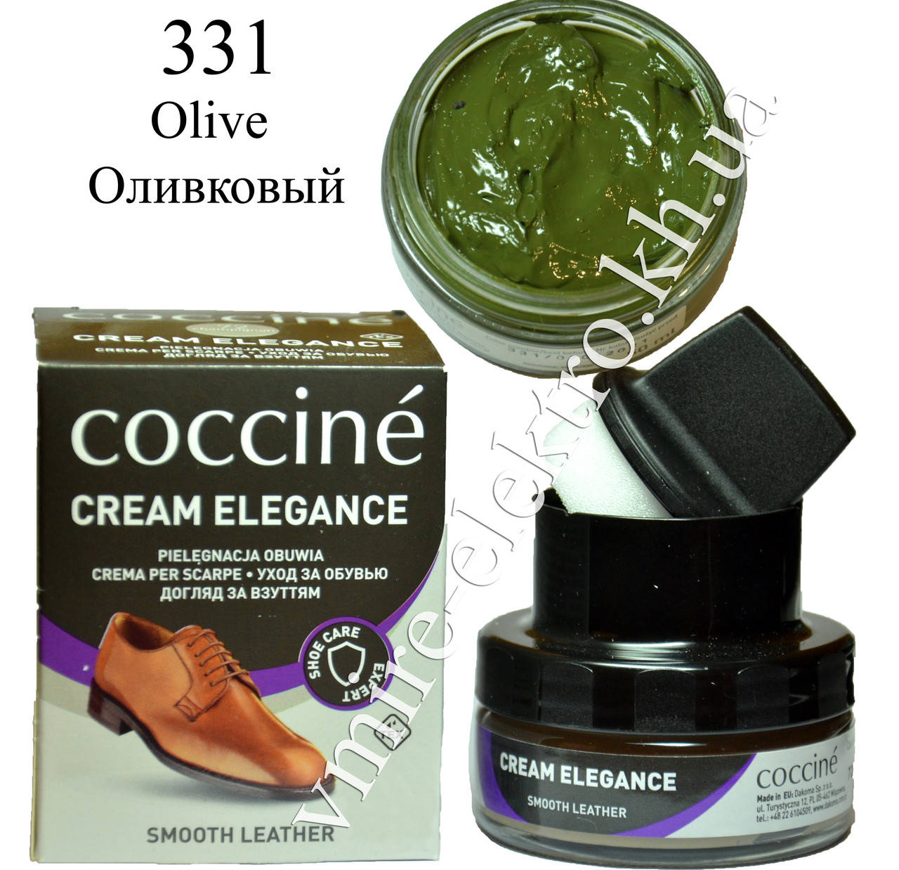 

Крем для обуви из кожи Оливковый Coccine (Olive 331) 50 мл