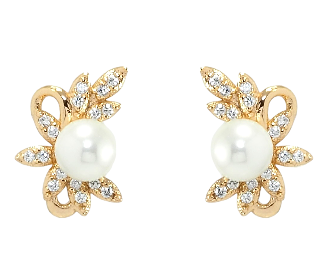 

Серьги Xuping Позолота 18K гвоздики (пусеты) "Цветочки с жемчугом"