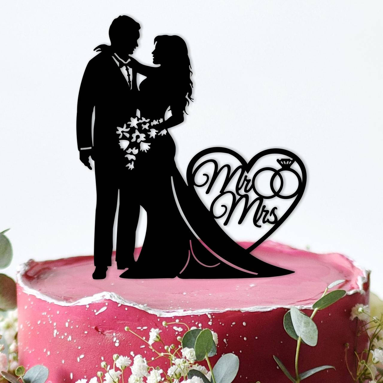 

Фигурка на свадебный торт из акрила "Mr & Mrs"