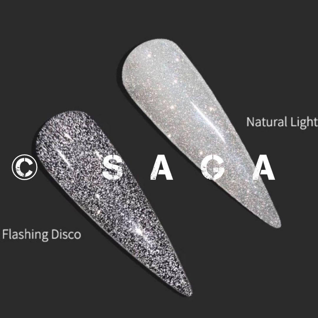 

Светоотражающий Гель-лак для ногтей Saga FIERY GEL №01, 8 мл Серебро Переливающийся Гель Лак с мерцанием