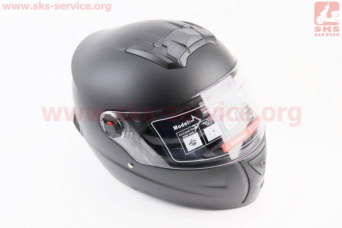 

Шлем закрытый + очки BLD-М61 М (57-58см), ЧЕРНЫЙ матовый