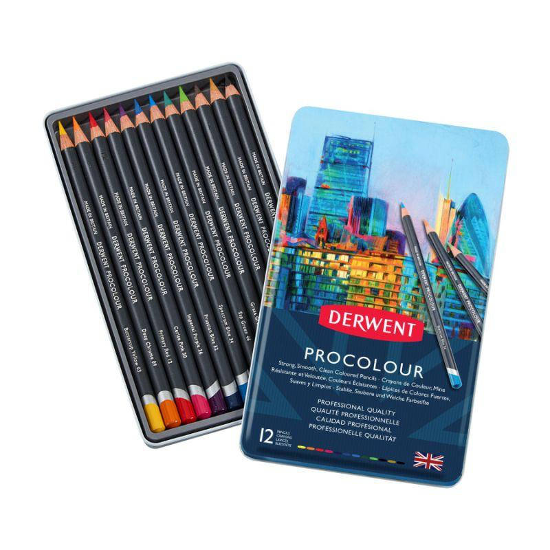 

Набор цветных карандашей Procolour, 12 цветов метал. Derwent