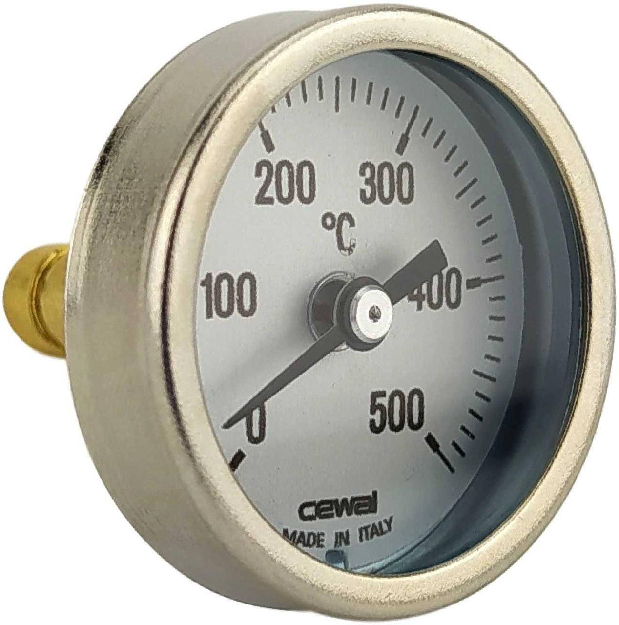 

Термометр биметаллический аксиальный Cewal PSZ 40 ST (Ø40mm 0-500°C L-34)