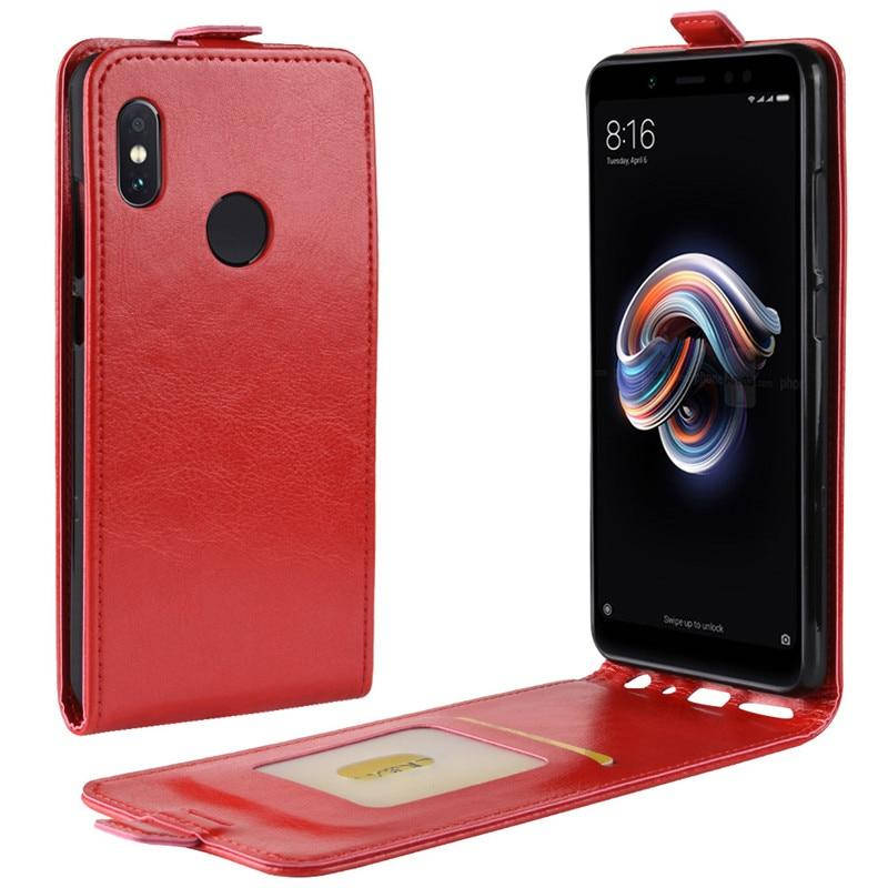 

Чехол IETP для Xiaomi Redmi Note 5 / Note 5 Pro кожа PU Флип вертикальный красный