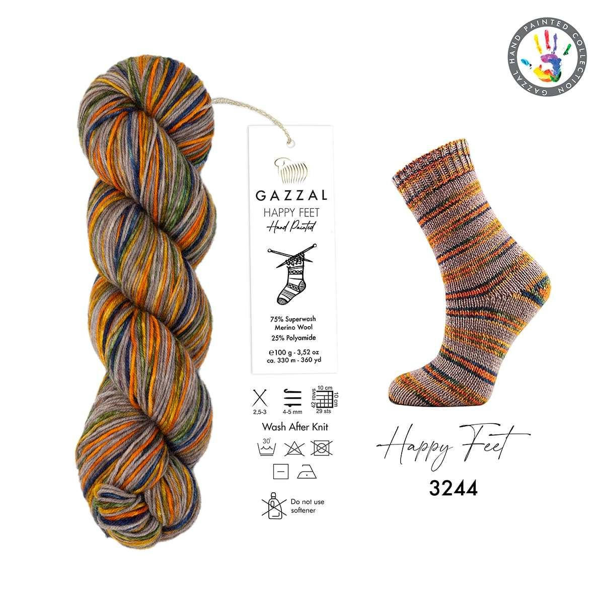 

Пряжа Gazzal Happy Feet 3244