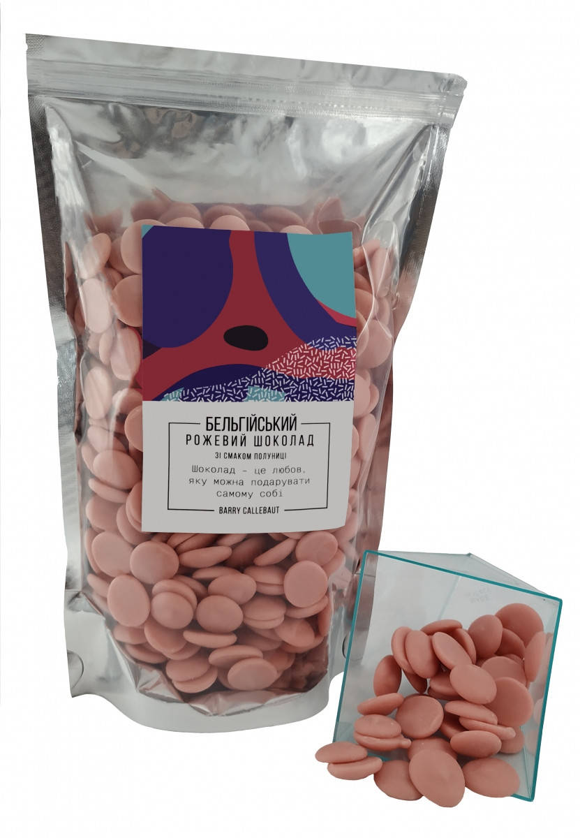 

Бельгийский Розовый шоколад со вкусом клубники Barry Callebaut 100 грамм