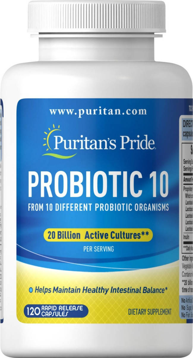 

Пробиотик-10 смесь, Probiotic-10, Puritan's Pride, 120 капсул (PTP-31643)
