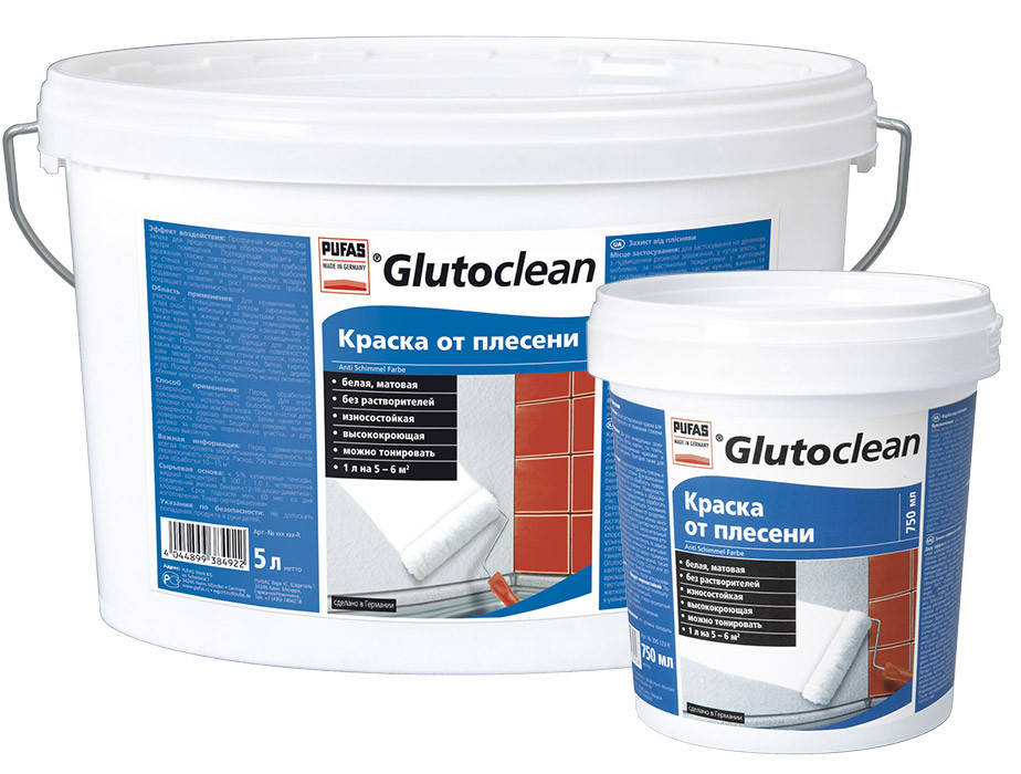 

Краска от плесени Glutoclean, 2,5л