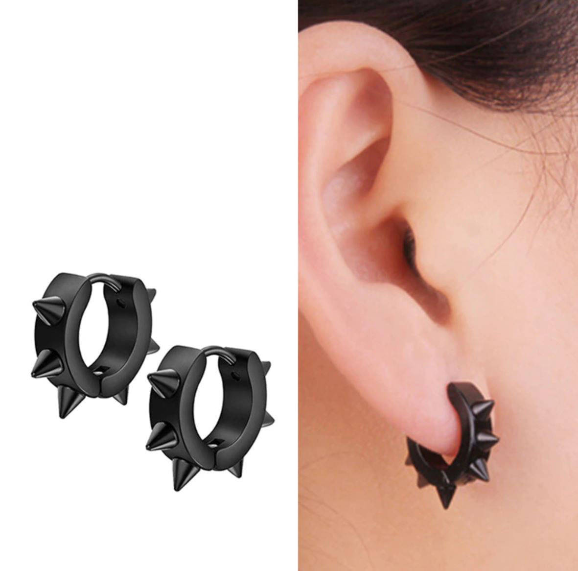 

Сережки кольца конго, черные, С9147