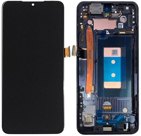 

Дисплей LG G850UM G8X ThinQ/V510N V50S ThinQ 5G тачскрин модуль черный OLED оригинал в рамке