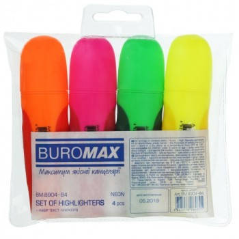 

Набор маркеров для выделения текста 4 цвета Buromax ВМ.8904-84, Разные цвета