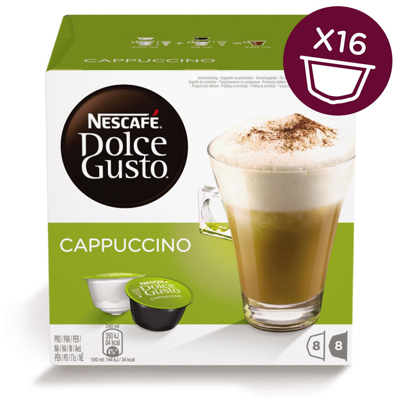 

Кофе в капсулах NESCAFE Dolce Gusto Cappuccino 16 шт. (Нескафе Дольче Густо Капучино)