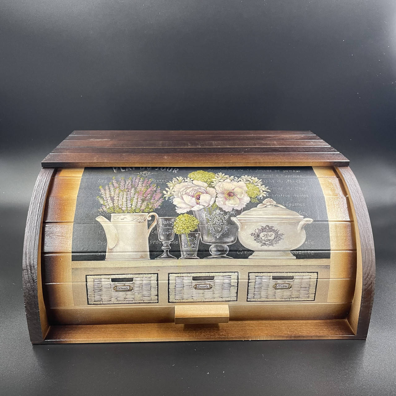 

Хлебница деревянная ручной работы, 37 см*27 см, высота 17 см, Разные цвета