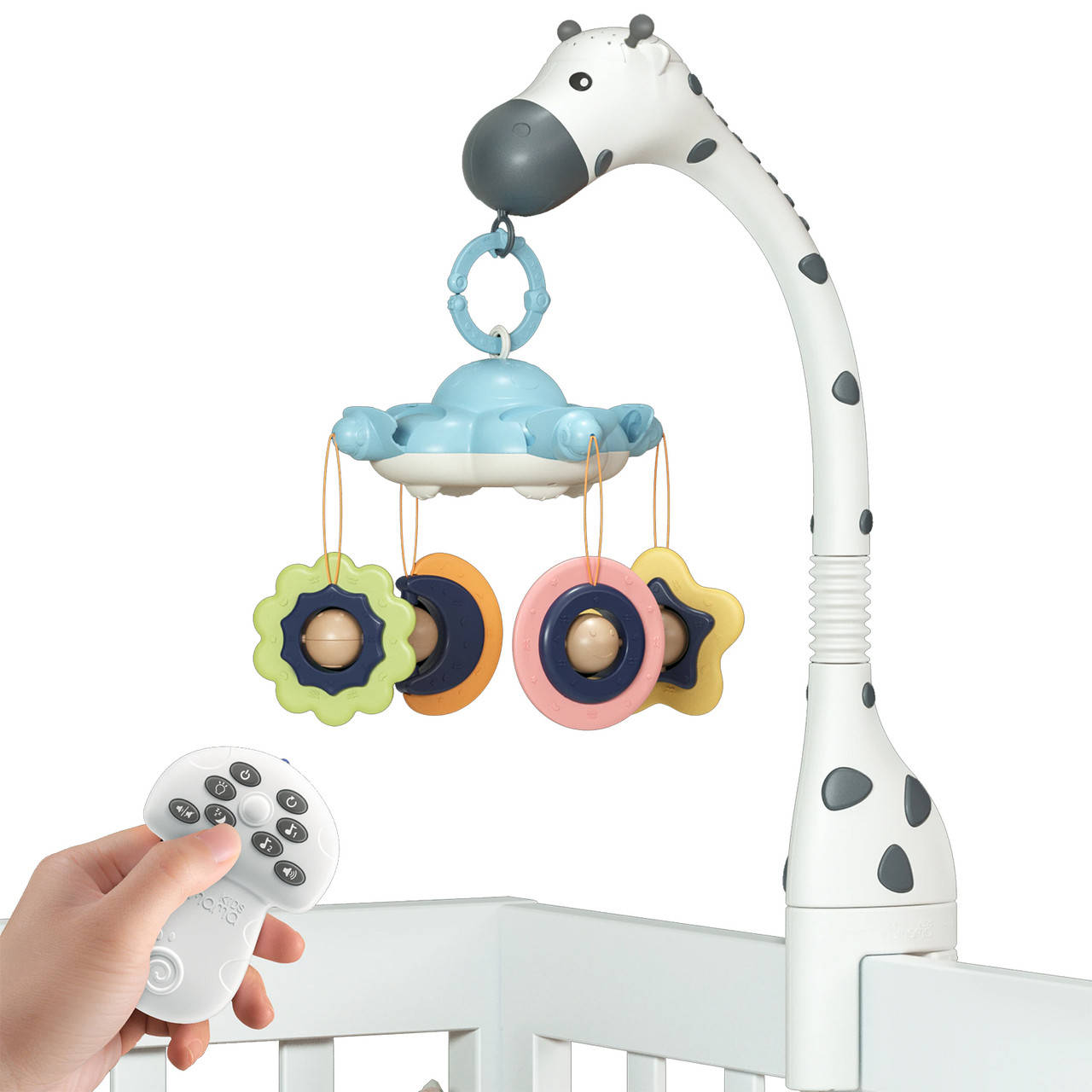 

Мобиль на кроватку Tumama Жираф с проектором и музыкой Белый