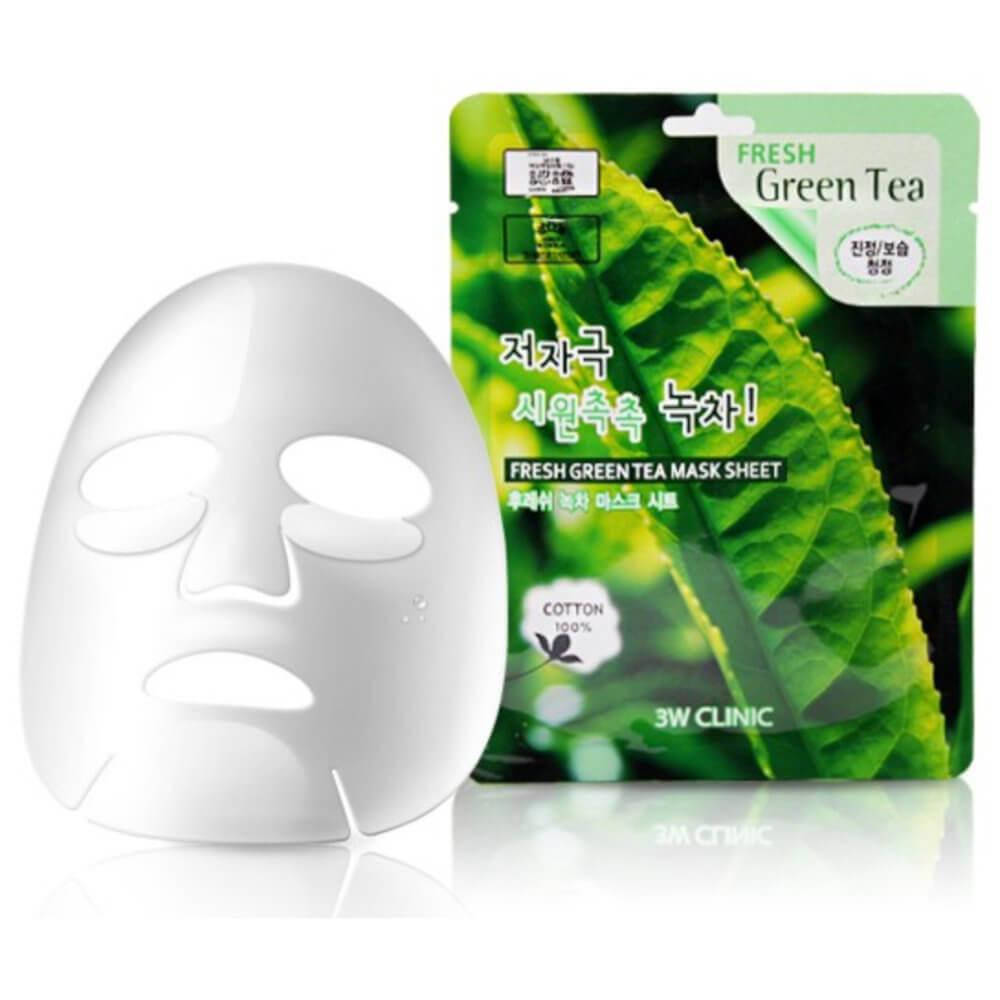 

Тканевая маска для лица с экстрактом зелёного чая 3W Clinic Fresh Green Tea Mask Sheet