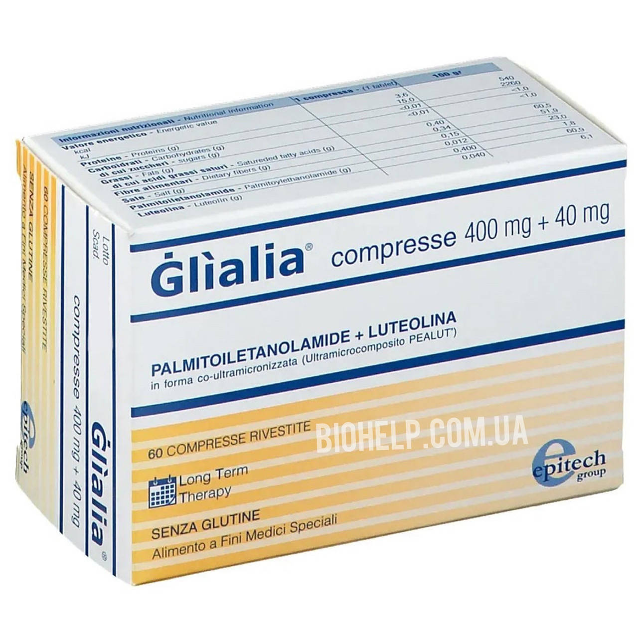 

Glialia / Глиалия 400mg+40mg 60 таблеток. Италия