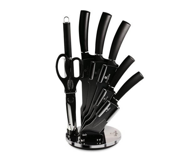 

Набор ножей на подставке 8 предметов Berlinger Haus Black Silver Collection (BH-2565)