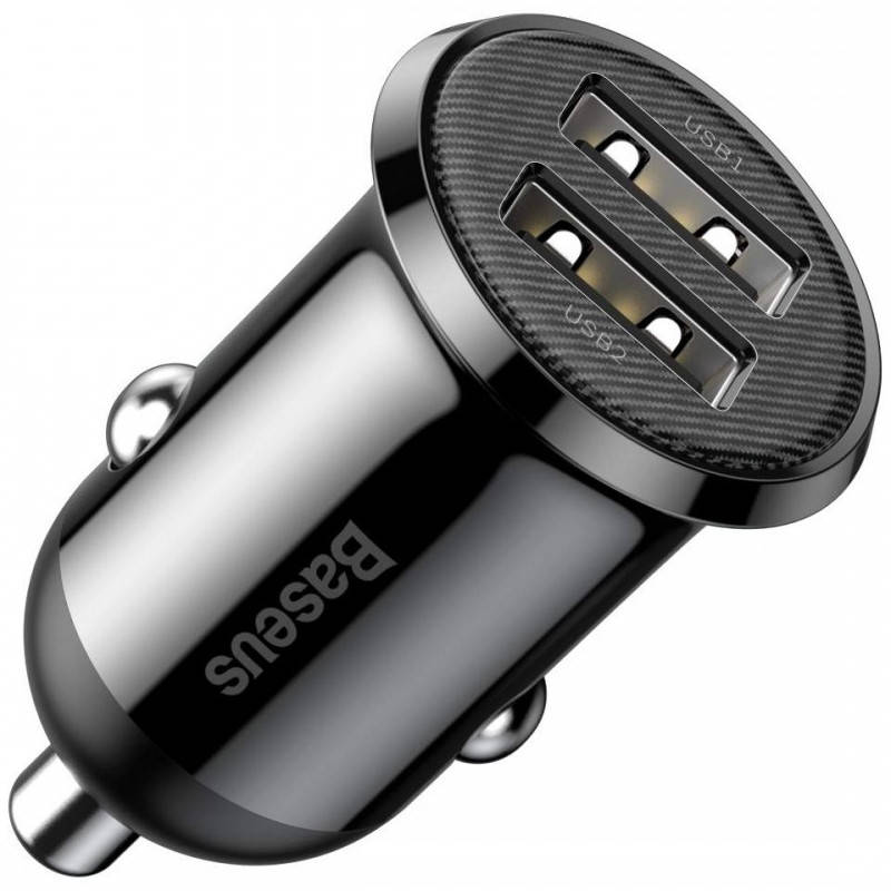 

Автомобильное зарядное устройство 2USB Baseus Grain Pro 4.8A CCALLP-01 Black