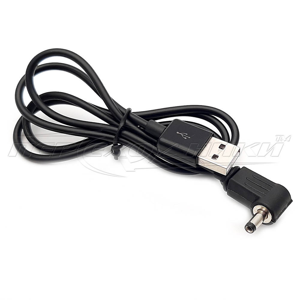 

Кабель питания USB to DC 4.0 x1.7 мм, угловой, 0.9 м, Черный