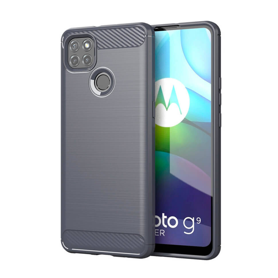

Чехол Lenuo Carbon Fiber для Motorola G9 Power Gray, Серый