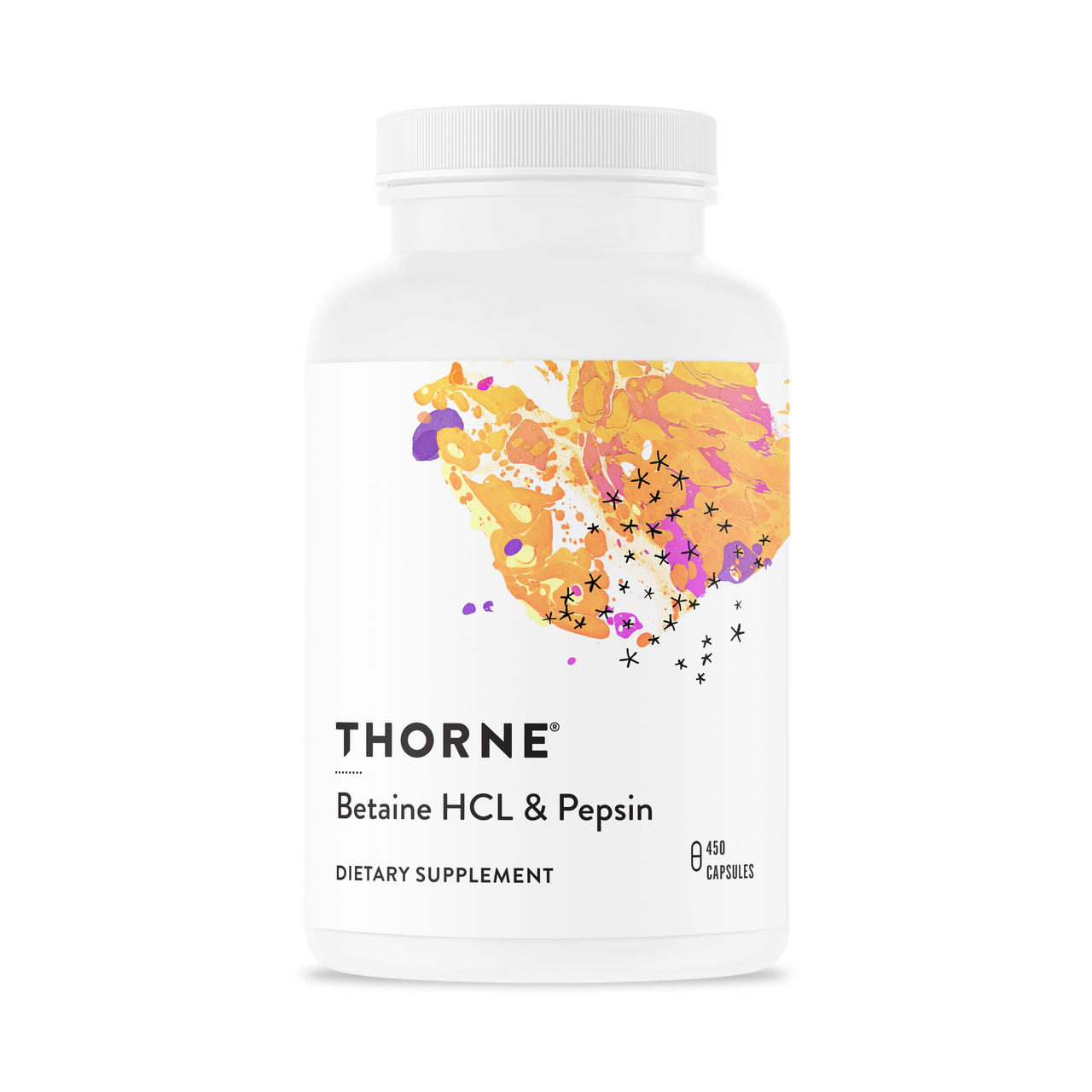 

Бетаин, соляная кислота и пепсин, Thorne Research, 450 капсул