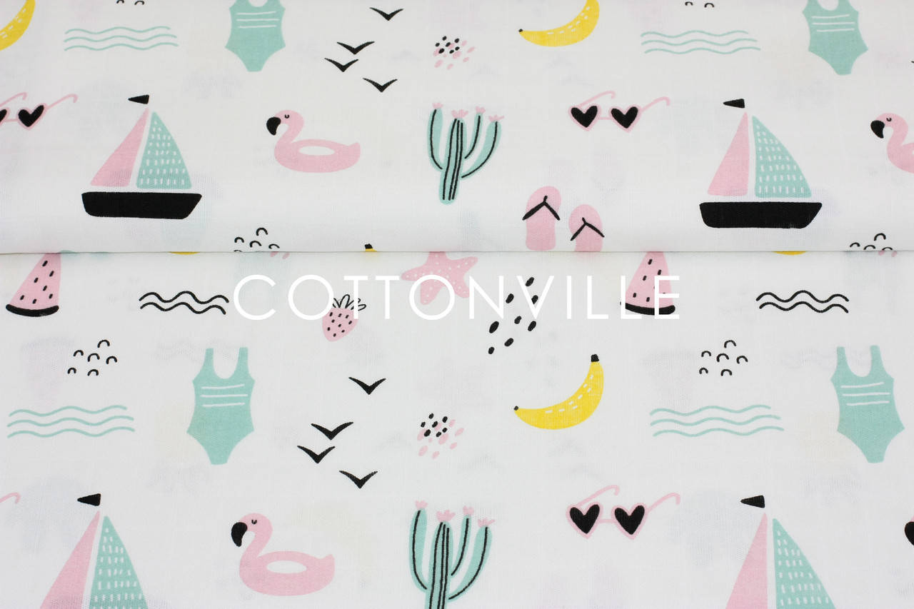 

Муслин Морские каникулы 155 см, Разные цвета