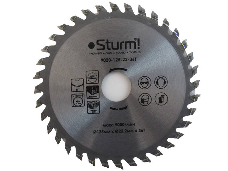 

Диск пильный по дереву Sturm 9020-125-22-36T, 125х22 мм 36 зубов