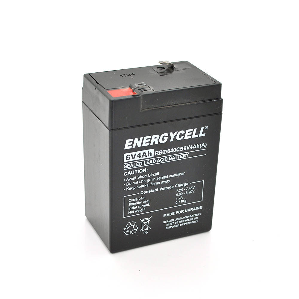 

Аккумуляторная батарея Energycell RB640CS6V4Ah 6В 4Ah (101*70*47мм), 0.75кг