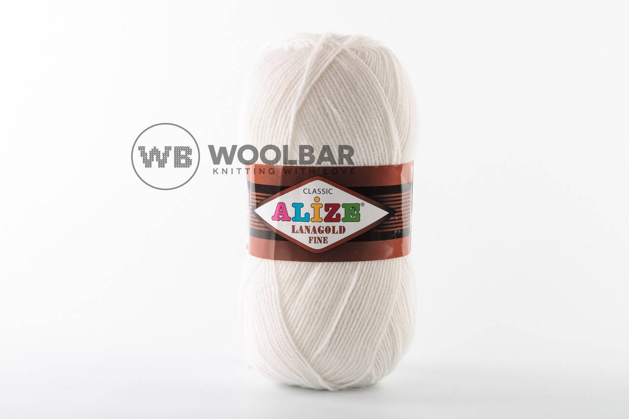 

Пряжа Alize Lanagold Fine 55 белый