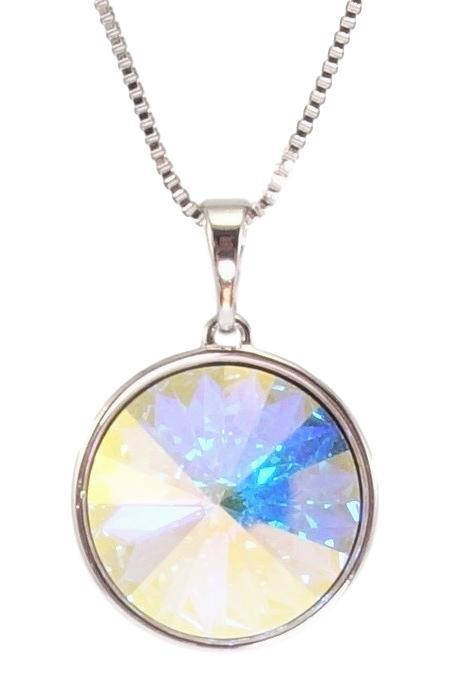 

Кулон Xuping Родий с кристаллами Swarovski на цепочке "Кристалл Aurore Boreale" длина 40-45см х 1мм
