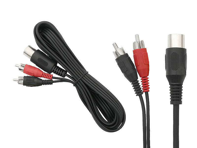 

Кабель 5 pin DIN на штекер RCA(тюльпан) стерео длина 1.2 метра 1495#, Черный