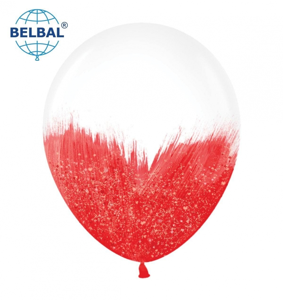 

Латексный шарик BELBAL 12" (30 см) BRUSH SHINE/ Браш с глиттером красный, Голубой