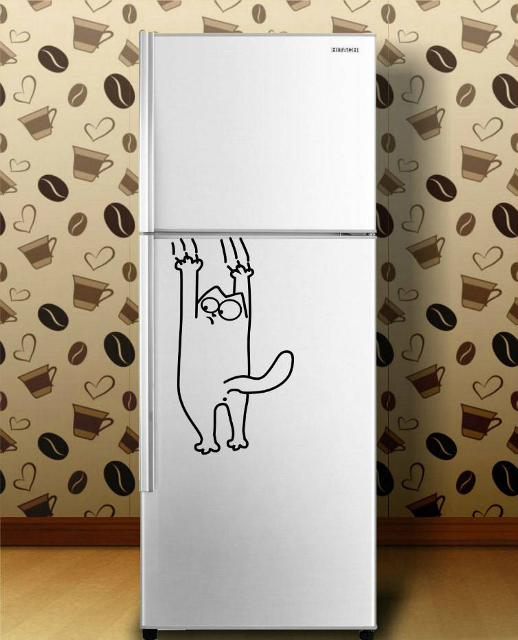 

Виниловая наклейка на холодильник "Кот Саймона царапает" 30х18 см, Белый
