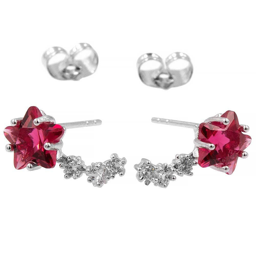 

Серьги-гвоздики родий 1,7 см малиновый