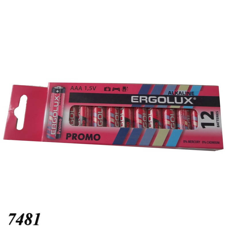

Батарейки LR 3 "Ergolux Promo" АЛКАЛАЙН (1/12/960) арт. 7481 (12шт)