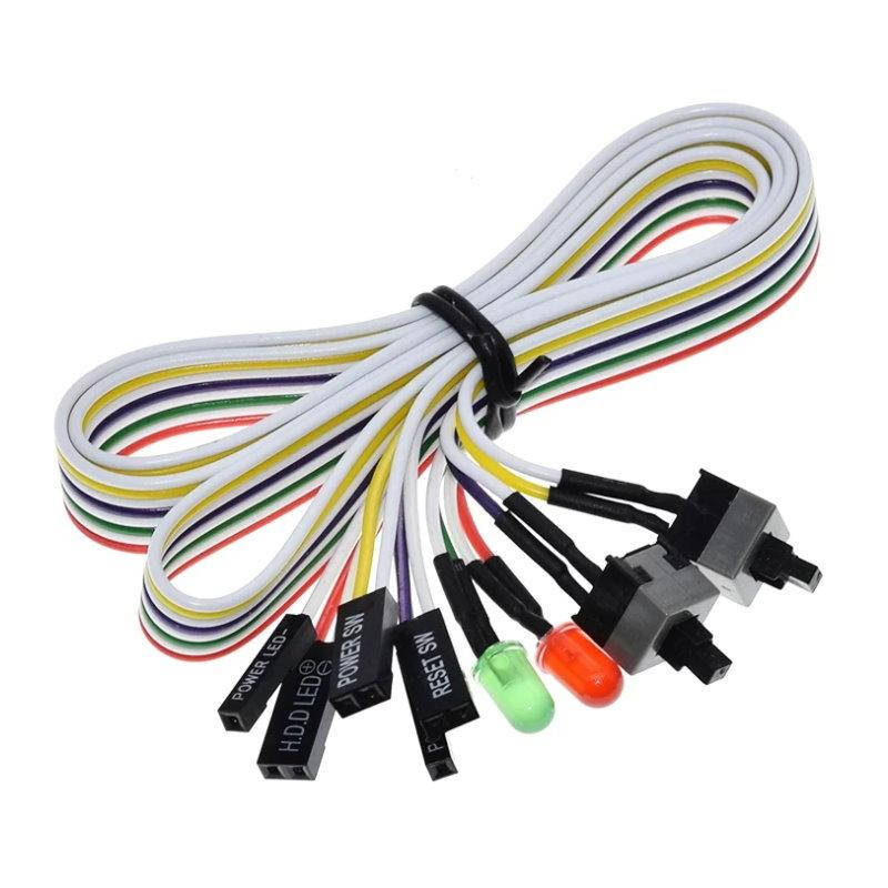 

Кнопка включения компьютера Power/ Reset/ PowerLED/ HDD LED, 2 кнопки, Разные цвета