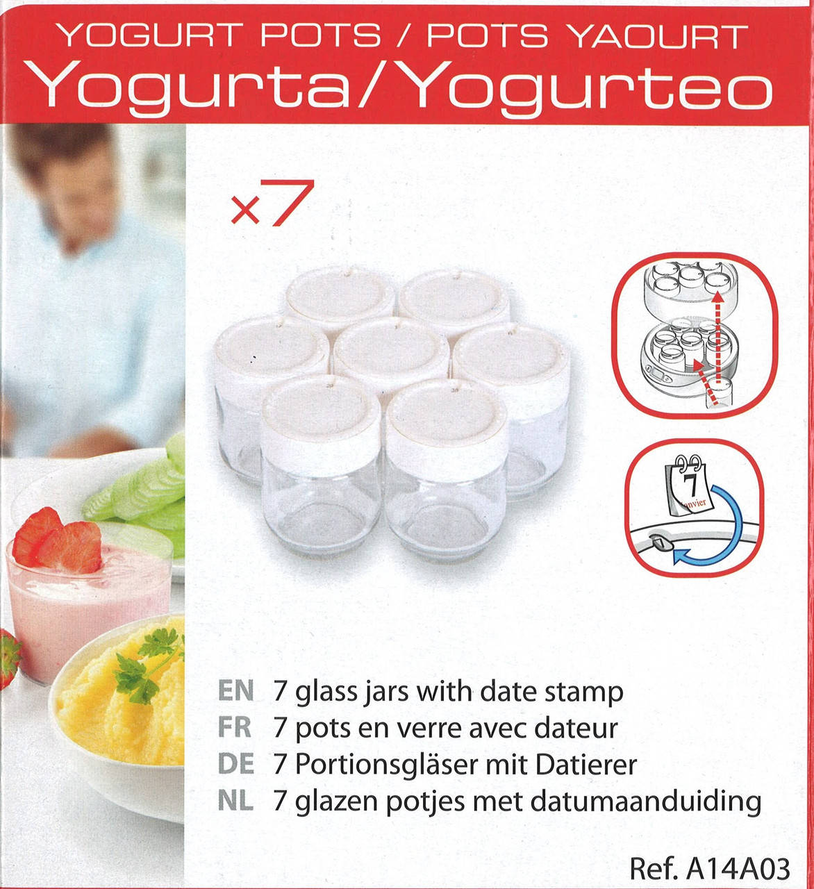 

Комплект 7шт баночки для йогуртницы Moulinex Tefal (A14A03) YG230131 YG231531