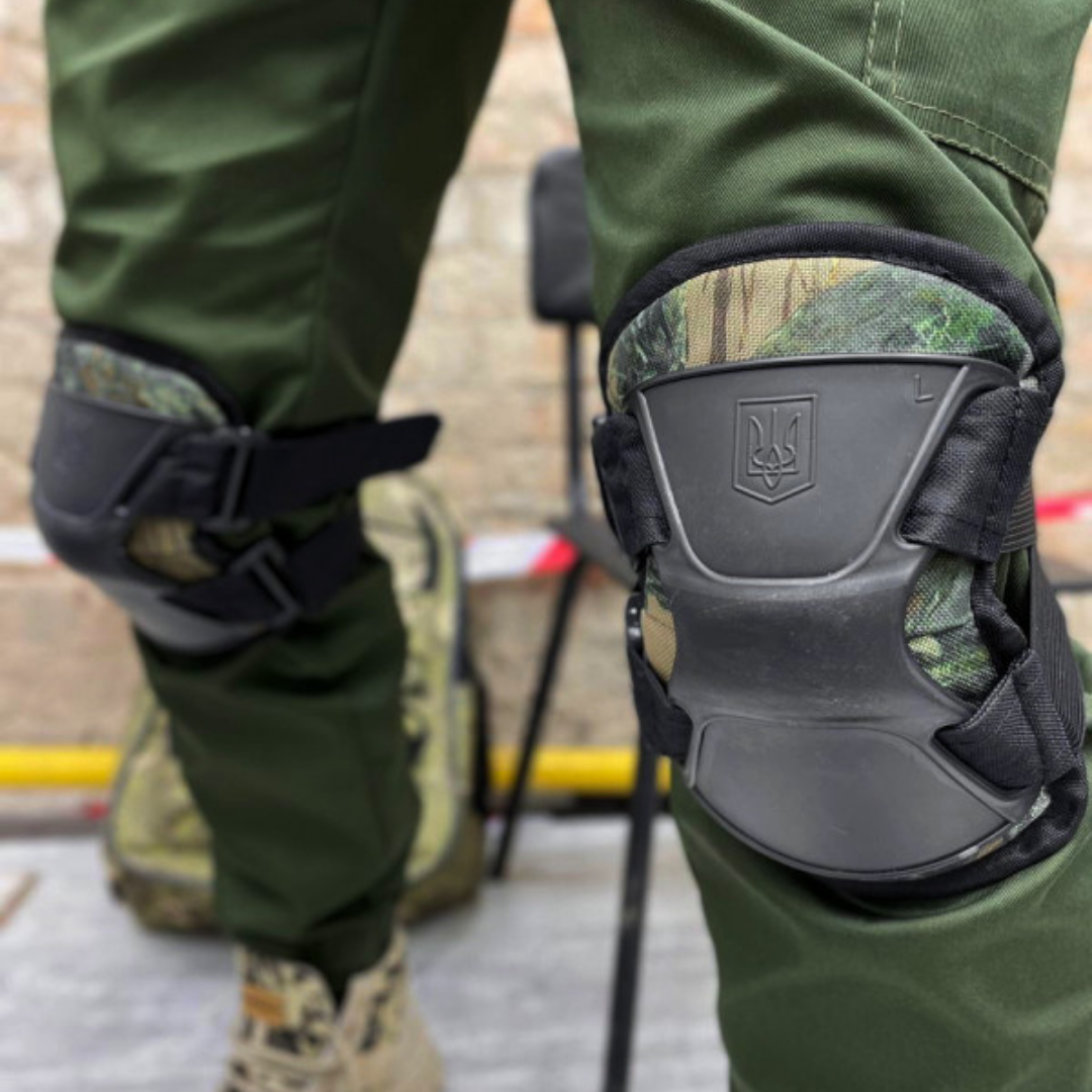 

Военные защитные тактические наколенники с Гербом Украина зеленые hunter